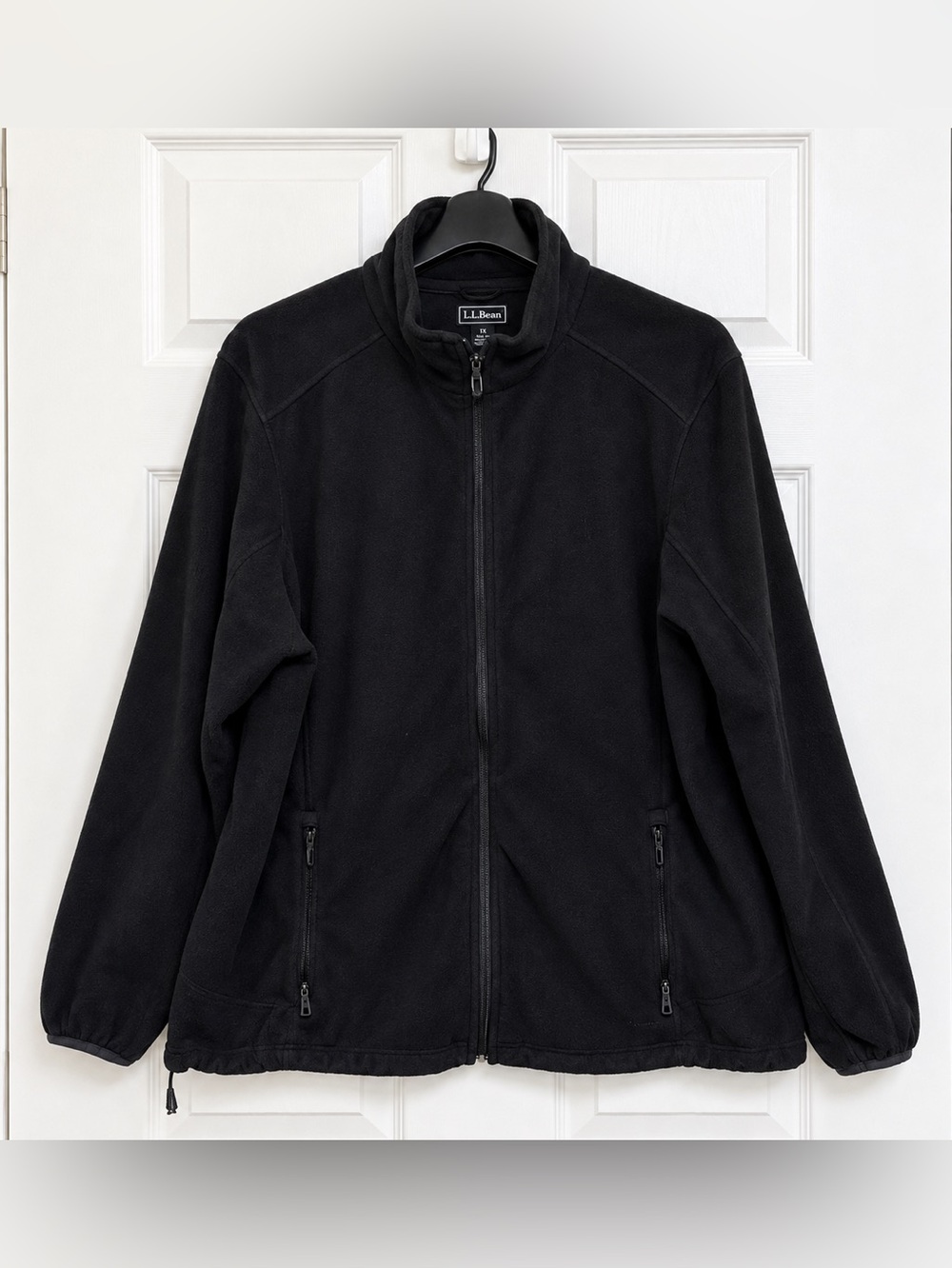 LL Bean Polartec Fleece Jacket Womens 1X Black Full Zip
